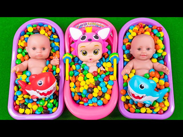 Satisfying Video | Mixing Funny Candy ASMR & Make Up in 1 Bathtubs with Magic M&M's Slime img