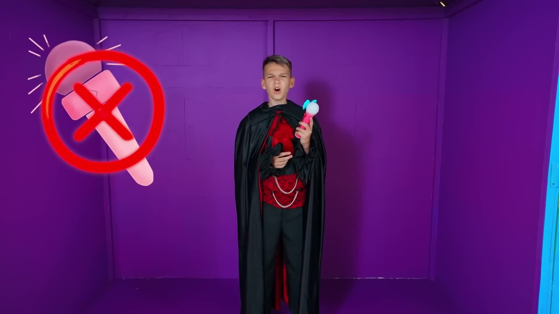 In this funny cartoon, a cheerful princess and a gloomy vampire compete to see whose playhouse is the best. A tale of friendship and accepting differences.